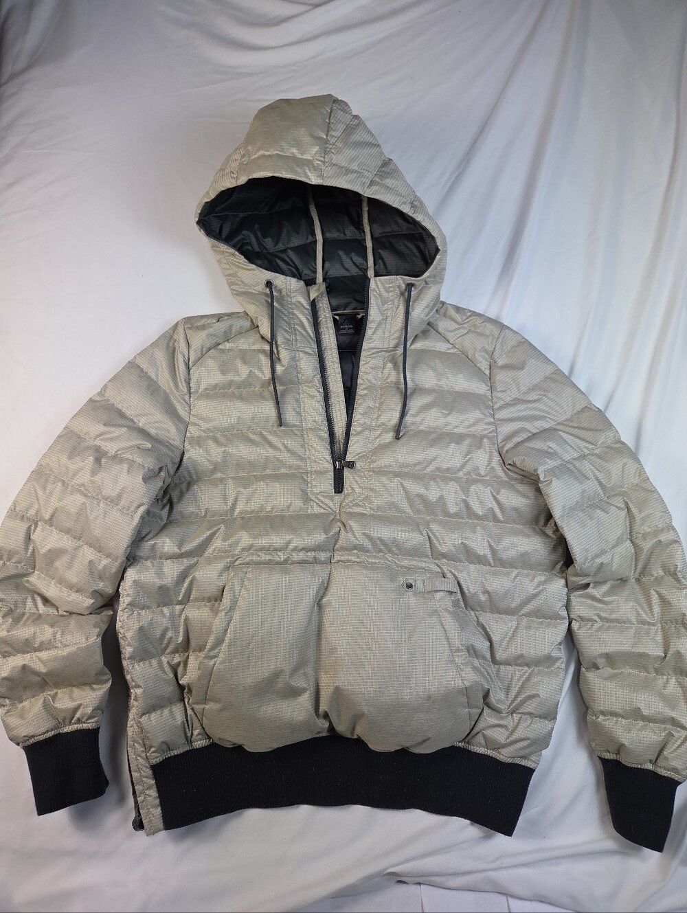 PrAna Pyx Duck Down Hooded Half Zip Pullover Puffer Jacket Women's Size Medium